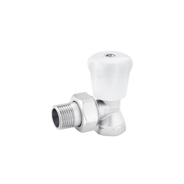 Кран радіаторний верхній кутовий Karro 1/2 ВН нікельований KR-303, фото  | SNABZHENIE.com.ua Кран радіаторний верхній кутовий Karro 1/2 ВН нікельований KR-303, фото  | SNABZHENIE.com.ua