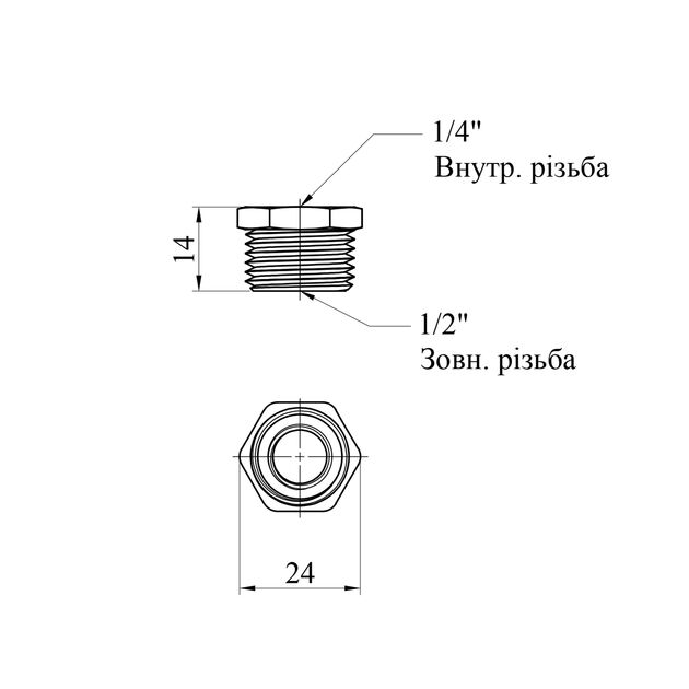 Футорка Karro 1/2х1/4 НВ никелированная KR-3115, фото , изображение 2 | SNABZHENIE.com.ua Футорка Karro 1/2х1/4 НВ никелированная KR-3115, фото , изображение 2 | SNABZHENIE.com.ua