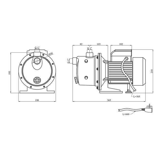 Насос Grandwater JET100S 1,1 кВт, фото , изображение 2 | SNABZHENIE.com.ua