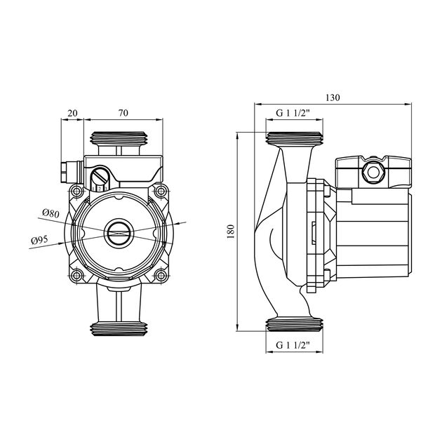 Насос циркуляційний Forwater WRS 25/6-180 Green (Wilo), фото , зображення 2 | SNABZHENIE.com.ua