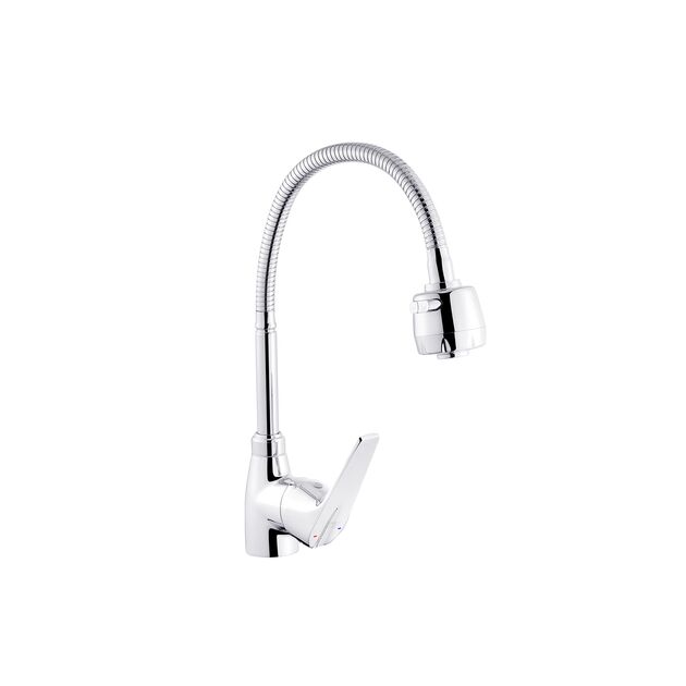 Смеситель кухонный Kroner KRM Odra с гибким изливом C039-1, фото , изображение 4 | SNABZHENIE.com.ua