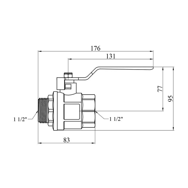 Кран шаровой Valves 1 1/2'' ВН PN30 с синей ручкой, фото , изображение 2 | SNABZHENIE.com.ua Кран шаровой Valves 1 1/2'' ВН PN30 с синей ручкой, фото , изображение 2 | SNABZHENIE.com.ua