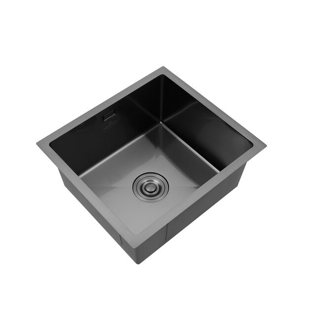Кухонная мойка Kroner KRP Schwarze 4843HM PVD (3,0/1,0 мм), фото , изображение 4 | SNABZHENIE.com.ua Кухонная мойка Kroner KRP Schwarze 4843HM PVD (3,0/1,0 мм), фото , изображение 4 | SNABZHENIE.com.ua