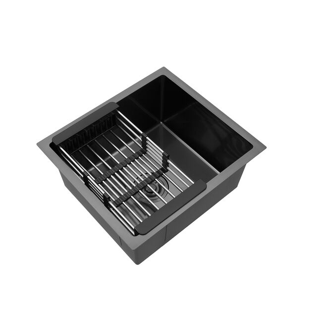 Кухонная мойка Kroner KRP Schwarze 4843HM PVD (3,0/1,0 мм), фото , изображение 5 | SNABZHENIE.com.ua Кухонная мойка Kroner KRP Schwarze 4843HM PVD (3,0/1,0 мм), фото , изображение 5 | SNABZHENIE.com.ua