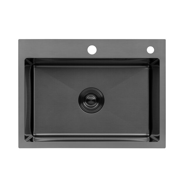 Кухонная мойка Kroner KRP Schwarze 5843HM PVD (3,0/1,0 мм), фото  | SNABZHENIE.com.ua Кухонная мойка Kroner KRP Schwarze 5843HM PVD (3,0/1,0 мм), фото  | SNABZHENIE.com.ua
