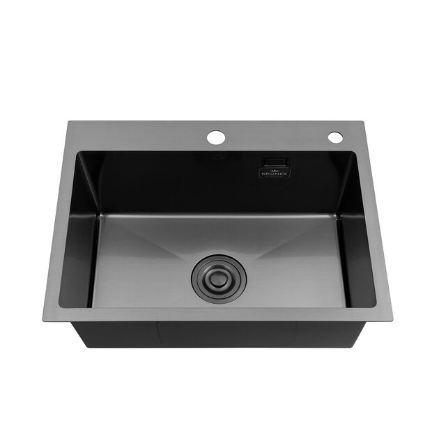 Кухонная мойка Kroner KRP Schwarze 5843HM PVD (3,0/1,0 мм), фото , изображение 3 | SNABZHENIE.com.ua Кухонная мойка Kroner KRP Schwarze 5843HM PVD (3,0/1,0 мм), фото , изображение 3 | SNABZHENIE.com.ua