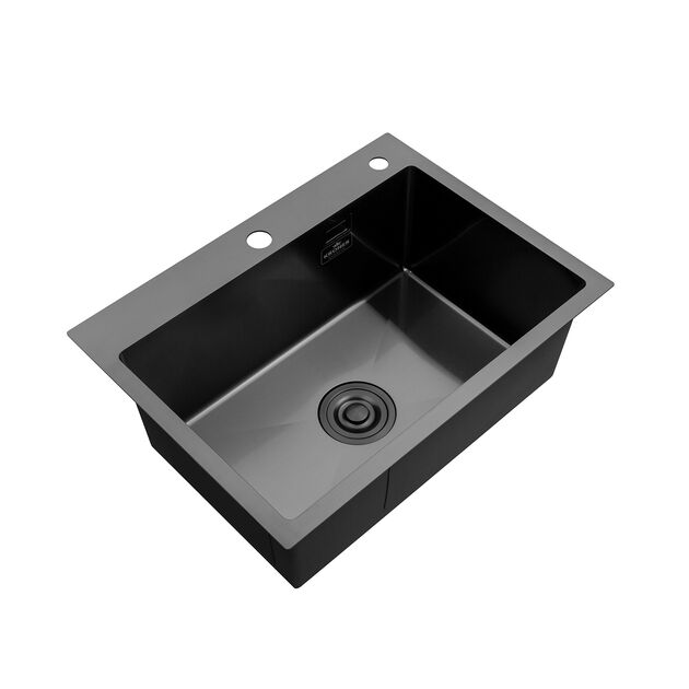 Кухонная мойка Kroner KRP Schwarze 5843HM PVD (3,0/1,0 мм), фото , изображение 4 | SNABZHENIE.com.ua Кухонная мойка Kroner KRP Schwarze 5843HM PVD (3,0/1,0 мм), фото , изображение 4 | SNABZHENIE.com.ua
