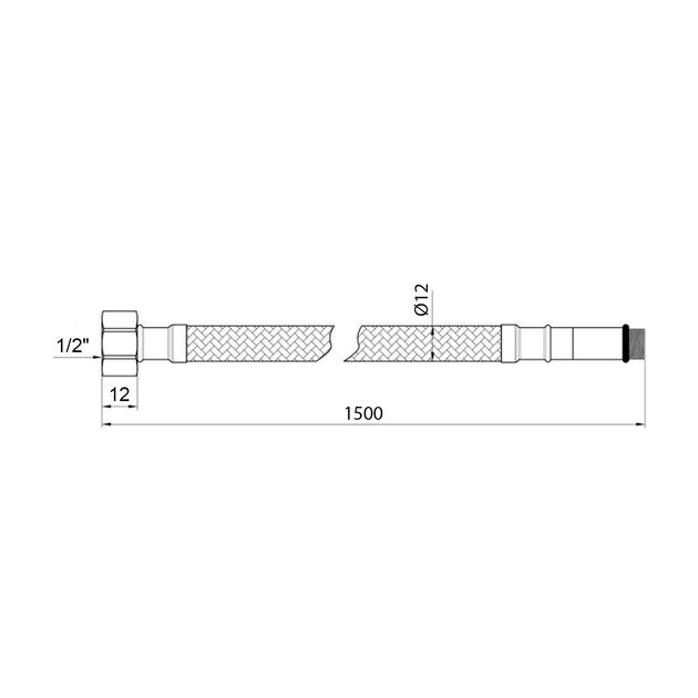 Гибкая подводка для подключения смесителя Kroner KRM 1/2"хМ10 ВН 150 см в нейлоновой оплетке покрытой ПВХ (пара), фото , зображення 2 | SNABZHENIE.com.ua Гибкая подводка для подключения смесителя Kroner KRM 1/2"хМ10 ВН 150 см в нейлоновой оплетке покрытой ПВХ (пара), фото , зображення 2 | SNABZHENIE.com.ua