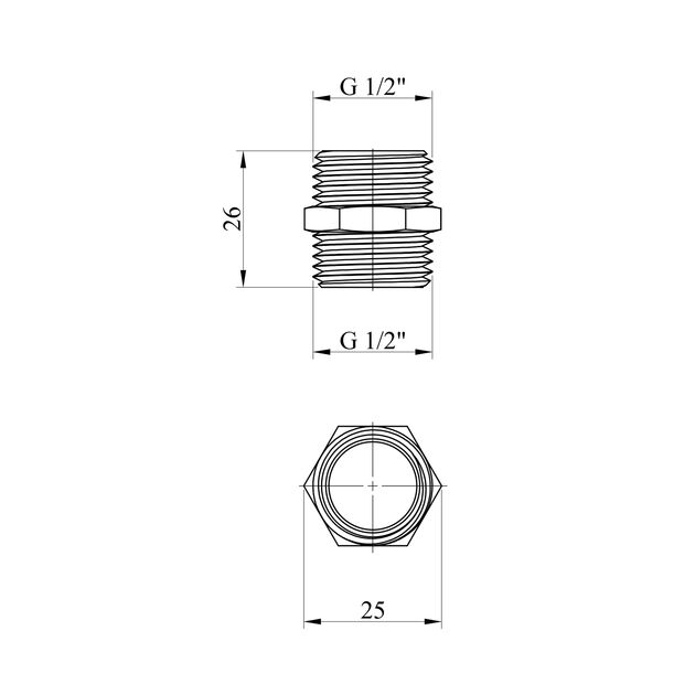 Ниппель Karro Super 1/2" никелированный KR-3113-1, фото , изображение 2 | SNABZHENIE.com.ua Ниппель Karro Super 1/2" никелированный KR-3113-1, фото , изображение 2 | SNABZHENIE.com.ua