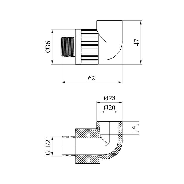 Колено PPR GrandiTherm 20x1/2 РН, фото , изображение 2 | SNABZHENIE.com.ua Колено PPR GrandiTherm 20x1/2 РН, фото , изображение 2 | SNABZHENIE.com.ua