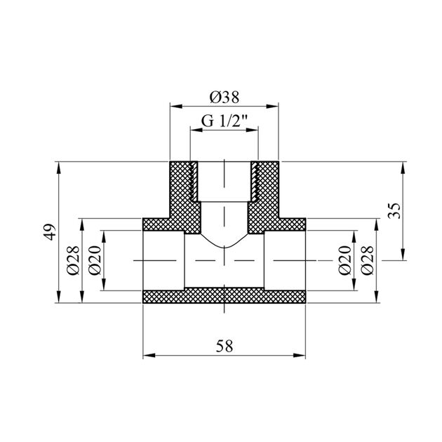 Тройник PPR GrandiTherm 20x1/2 РВ, фото , изображение 2 | SNABZHENIE.com.ua Тройник PPR GrandiTherm 20x1/2 РВ, фото , изображение 2 | SNABZHENIE.com.ua