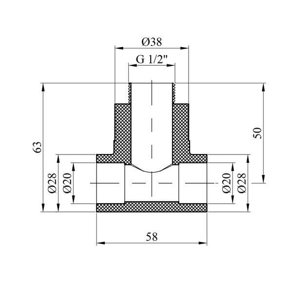 Тройник PPR GrandiTherm 20 мм х 1/2 дюйма РН, фото , изображение 2 | SNABZHENIE.com.ua Тройник PPR GrandiTherm 20 мм х 1/2 дюйма РН, фото , изображение 2 | SNABZHENIE.com.ua