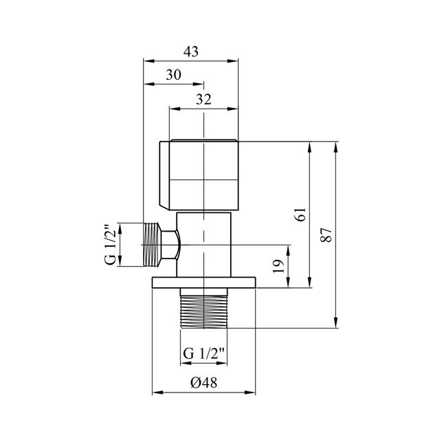 Кран приборний для підключення Karro 1/2х1/2 НН нержавіюча сталь KR-3133S, фото , зображення 2 | SNABZHENIE.com.ua