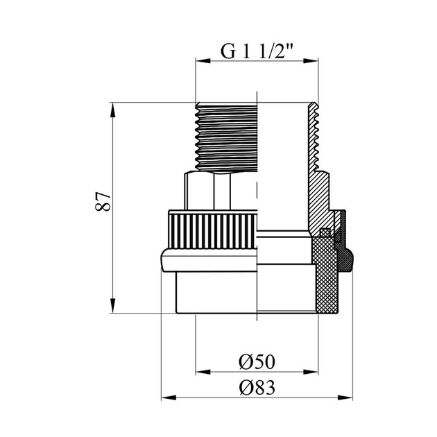Муфта PPR GrandiTherm 50х1 1/2 РН, фото , изображение 2 | SNABZHENIE.com.ua Муфта PPR GrandiTherm 50х1 1/2 РН, фото , изображение 2 | SNABZHENIE.com.ua