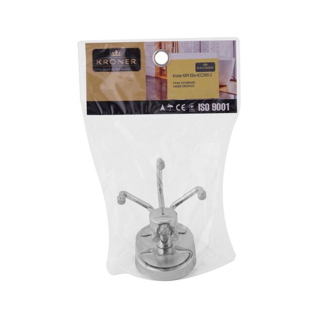 Крючок для ванної кімнати Kroner KRM Elbe - ACC2905-3, фото , зображення 5 | SNABZHENIE.com.ua