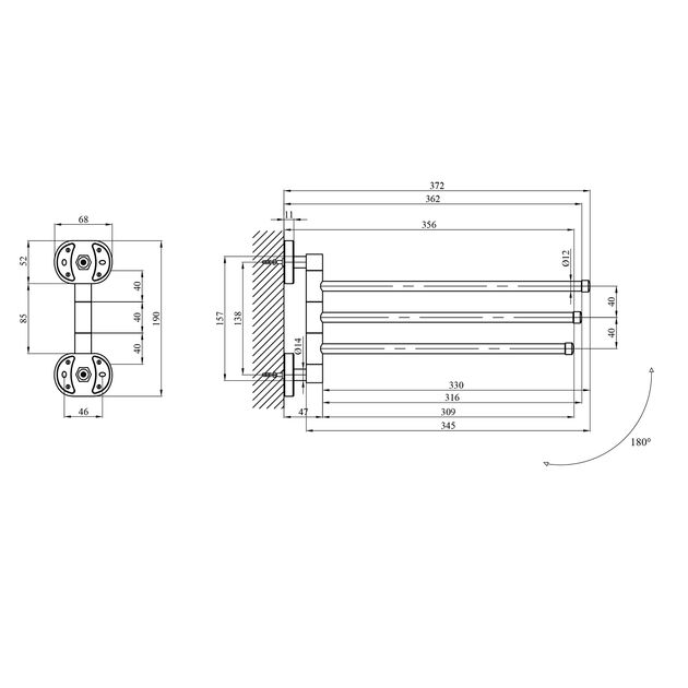 Полотенцедержатель Kroner KRM Elbe ACC2913, фото , изображение 2 | SNABZHENIE.com.ua