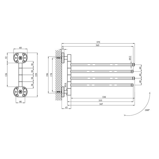Полотенцедержатель Kroner KRM Elbe ACC2914, фото , изображение 2 | SNABZHENIE.com.ua