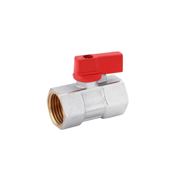 Кран шаровий Karro Standart 1/2 ВВ Mini PN30 ручка, никельований, фото  | SNABZHENIE.com.ua Кран шаровий Karro Standart 1/2 ВВ Mini PN30 ручка, никельований, фото  | SNABZHENIE.com.ua