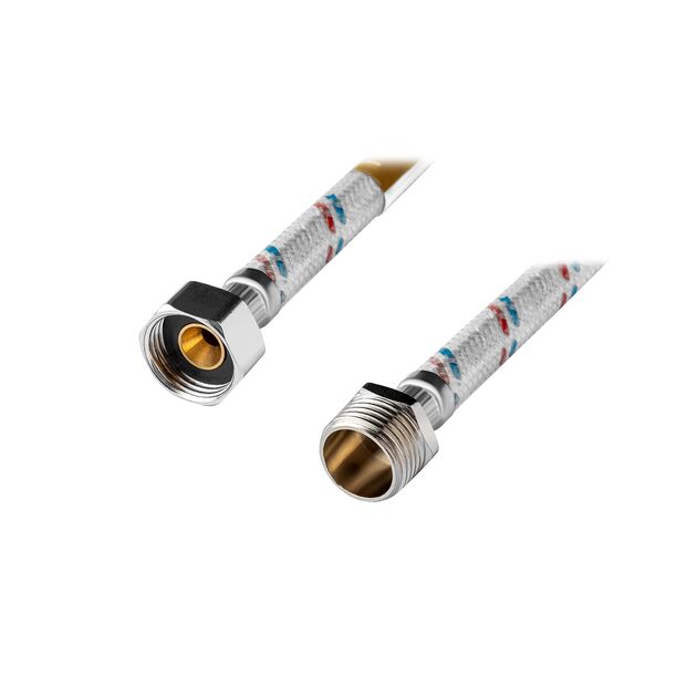 Гибкая подводка для подключения воды Kroner KRM 1/2" ВН 200 см в нейлоновой оплетке покрытой ПВХ, фото , зображення 3 | SNABZHENIE.com.ua Гибкая подводка для подключения воды Kroner KRM 1/2" ВН 200 см в нейлоновой оплетке покрытой ПВХ, фото , зображення 3 | SNABZHENIE.com.ua
