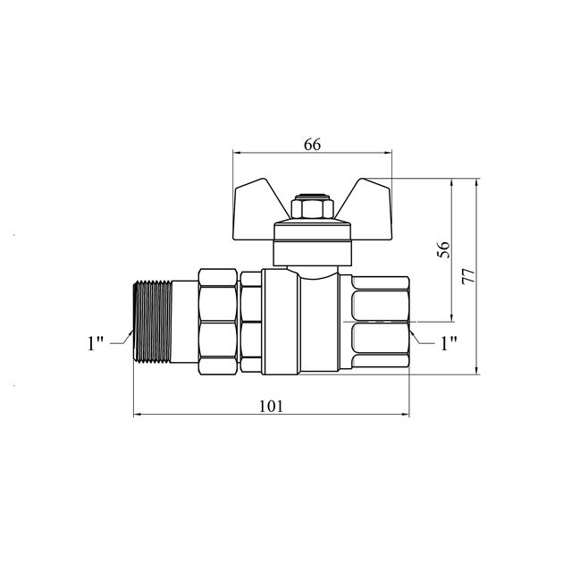 Кран-американка прямий STA LB 1 ВН PN40 зелена бабочка, никельований, фото , зображення 2 | SNABZHENIE.com.ua Кран-американка прямий STA LB 1 ВН PN40 зелена бабочка, никельований, фото , зображення 2 | SNABZHENIE.com.ua