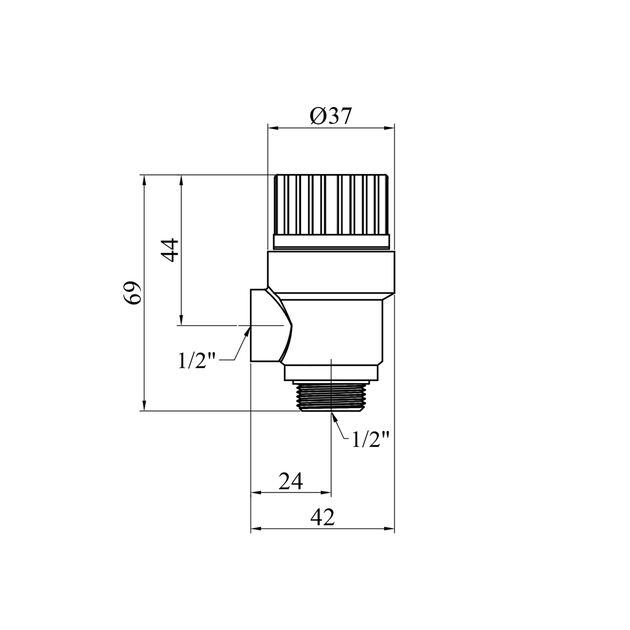 Запобіжний клапан 1/2 РН 1,5 Bar, фото , зображення 2 | SNABZHENIE.com.ua