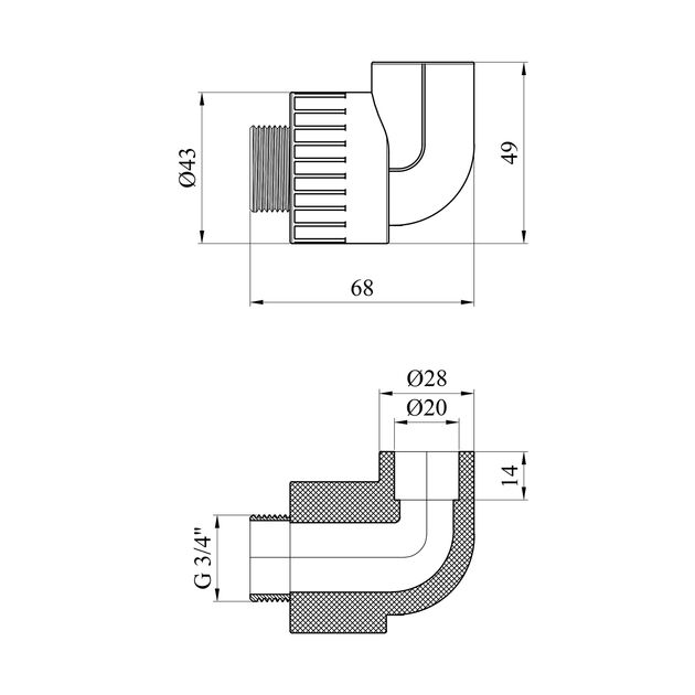 Колено PPR GrandiTherm 20х3/4 РН, фото , изображение 2 | SNABZHENIE.com.ua Колено PPR GrandiTherm 20х3/4 РН, фото , изображение 2 | SNABZHENIE.com.ua