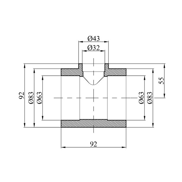 Переходной тройник PPR GrandiTherm 63х32х63 мм, фото , изображение 2 | SNABZHENIE.com.ua Переходной тройник PPR GrandiTherm 63х32х63 мм, фото , изображение 2 | SNABZHENIE.com.ua
