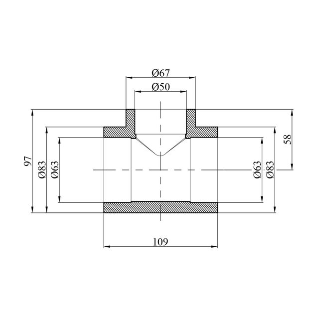 Переходной тройник PPR GrandiTherm 63x50x63 мм, фото , изображение 2 | SNABZHENIE.com.ua Переходной тройник PPR GrandiTherm 63x50x63 мм, фото , изображение 2 | SNABZHENIE.com.ua