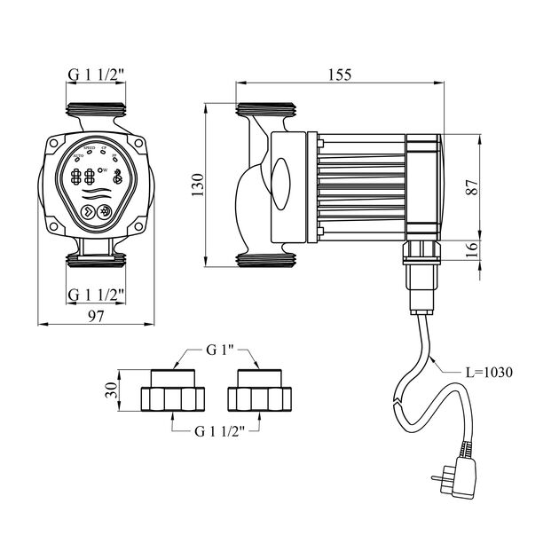 Циркуляционный насос Forwater WPB 25/4-130, фото , изображение 2 | SNABZHENIE.com.ua