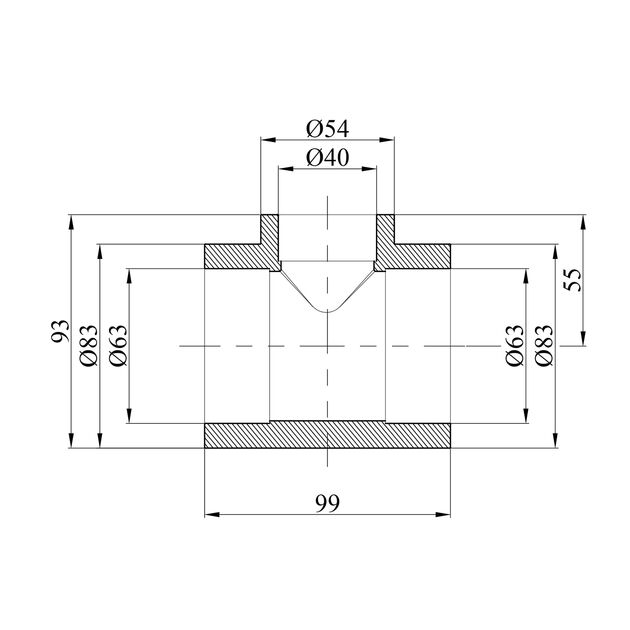 Переходной тройник PPR GrandiTherm 63х40х63 мм, фото , изображение 2 | SNABZHENIE.com.ua Переходной тройник PPR GrandiTherm 63х40х63 мм, фото , изображение 2 | SNABZHENIE.com.ua