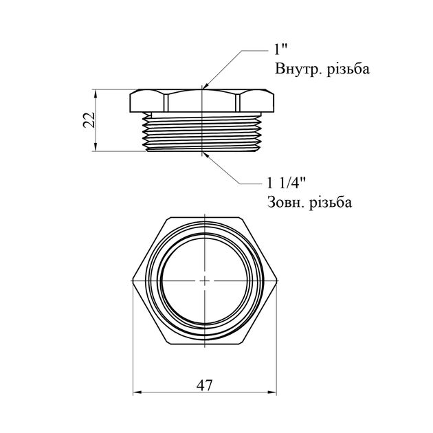 Футорка LexLine 1 1/4" НВ латунная УК0711-В, фото , изображение 2 | SNABZHENIE.com.ua Футорка LexLine 1 1/4" НВ латунная УК0711-В, фото , изображение 2 | SNABZHENIE.com.ua