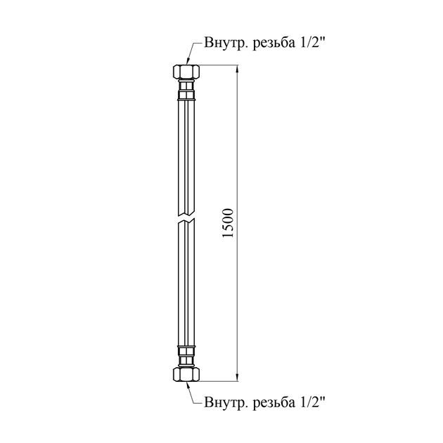 Шланг газовий Nikiforov 1/2 ВВ 150 см з металевими гайками ПВХ чорний, фото , зображення 2 | SNABZHENIE.com.ua