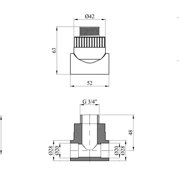 Тройник PPR Rozma 20x3/4 РН, фото , изображение 2 | SNABZHENIE.com.ua Тройник PPR Rozma 20x3/4 РН, фото , изображение 2 | SNABZHENIE.com.ua