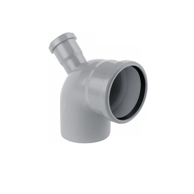 Коліно для внутрішньої каналізації Rozma 110х90° з відводом 50х67°, фото  | SNABZHENIE.com.ua