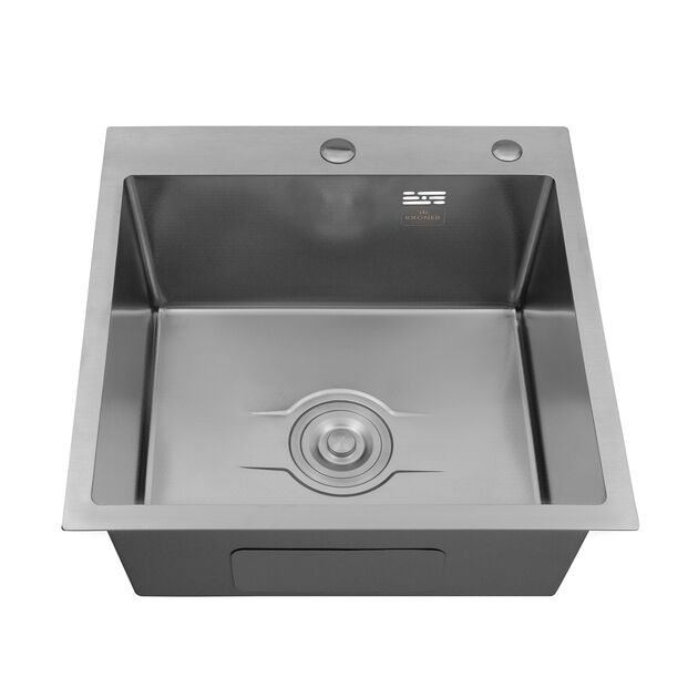 Кухонна мийка Kroner Derby KRP Brush - 5050HM (2,5/0,5 мм), фото , зображення 4 | SNABZHENIE.com.ua Кухонна мийка Kroner Derby KRP Brush - 5050HM (2,5/0,5 мм), фото , зображення 4 | SNABZHENIE.com.ua