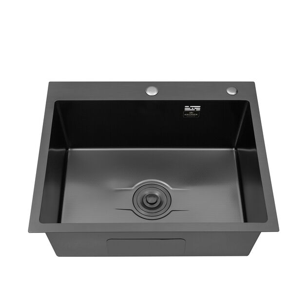 Кухонна мийка Kroner Derby KRP PVD - 6050HM (2,5/0,5 мм), фото , зображення 4 | SNABZHENIE.com.ua Кухонна мийка Kroner Derby KRP PVD - 6050HM (2,5/0,5 мм), фото , зображення 4 | SNABZHENIE.com.ua