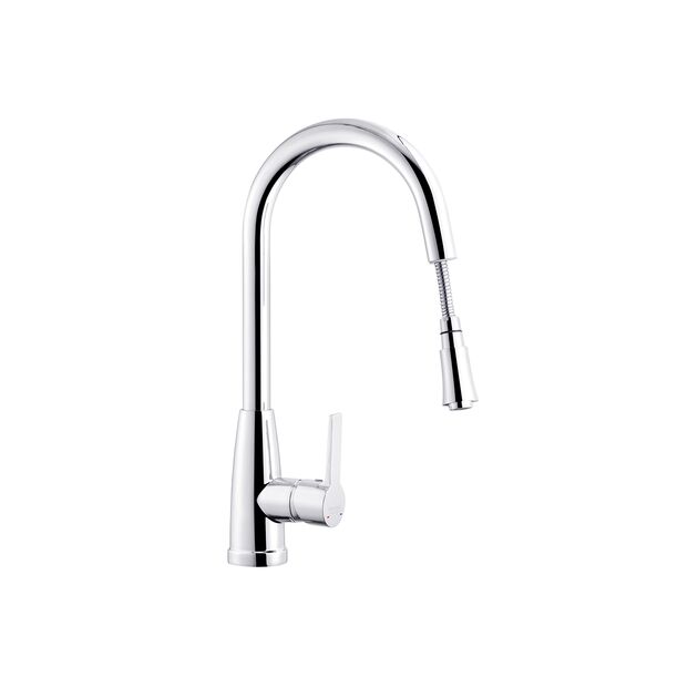 Смеситель для кухни Kroner KRM - 11-013F с выдвижным изливом, фото , изображение 5 | SNABZHENIE.com.ua