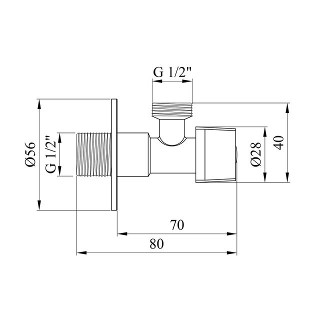 Кран приборный Kroner KRP Eckventil C201 1/2"х1/2" НН, фото , зображення 2 | SNABZHENIE.com.ua