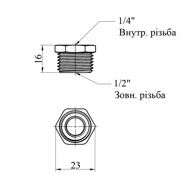 Футорка LexLine 1/2х1/4 НВ латунная УК0703-В, фото , изображение 2 | SNABZHENIE.com.ua Футорка LexLine 1/2х1/4 НВ латунная УК0703-В, фото , изображение 2 | SNABZHENIE.com.ua