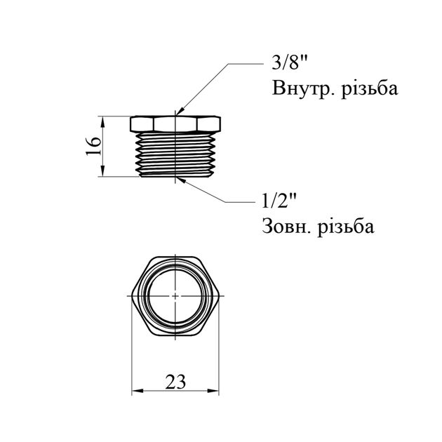 Футорка LexLine 1/2х3/8 НВ латунная УК0701-В, фото , изображение 2 | SNABZHENIE.com.ua Футорка LexLine 1/2х3/8 НВ латунная УК0701-В, фото , изображение 2 | SNABZHENIE.com.ua