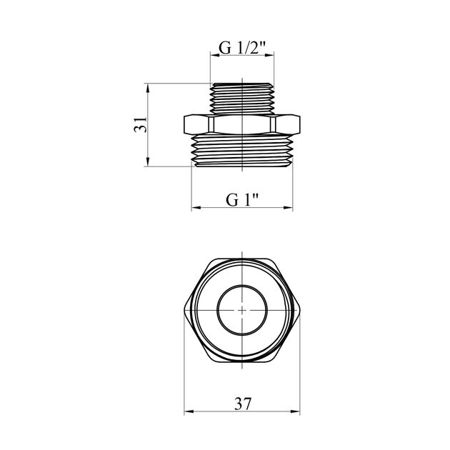 Переходной ниппель LexLine 1x1/2 НН никелированный НК0513-Вн, фото , изображение 2 | SNABZHENIE.com.ua Переходной ниппель LexLine 1x1/2 НН никелированный НК0513-Вн, фото , изображение 2 | SNABZHENIE.com.ua