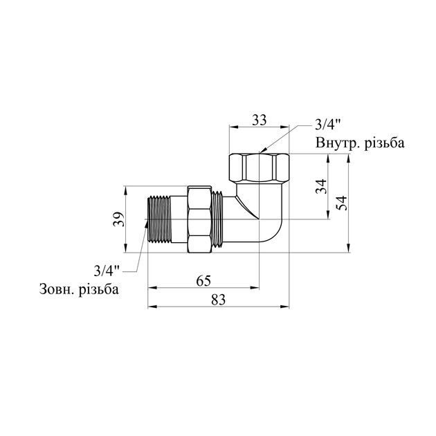 Сгон-американка угловая LexLine 3/4" ВН никелированная НК0804-Вн, фото , изображение 2 | SNABZHENIE.com.ua Сгон-американка угловая LexLine 3/4" ВН никелированная НК0804-Вн, фото , изображение 2 | SNABZHENIE.com.ua