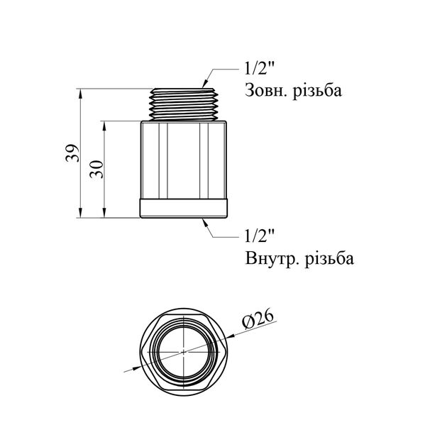 Удлинитель LexLine 1/2'' ВН никелированный 30 см НК0601-30Вн, фото , изображение 2 | SNABZHENIE.com.ua Удлинитель LexLine 1/2'' ВН никелированный 30 см НК0601-30Вн, фото , изображение 2 | SNABZHENIE.com.ua