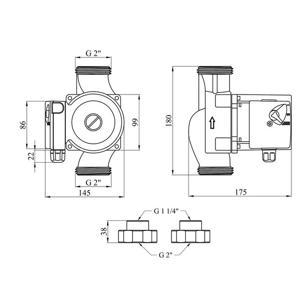 Циркуляционный насос Forwater GPD 32/8-180 с гайками (Grundfos), фото , изображение 2 | SNABZHENIE.com.ua Циркуляционный насос Forwater GPD 32/8-180 с гайками (Grundfos), фото , изображение 2 | SNABZHENIE.com.ua