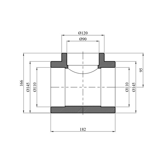 Переходной тройник PPR GrandiTherm 110х90х110 мм, фото , изображение 2 | SNABZHENIE.com.ua Переходной тройник PPR GrandiTherm 110х90х110 мм, фото , изображение 2 | SNABZHENIE.com.ua