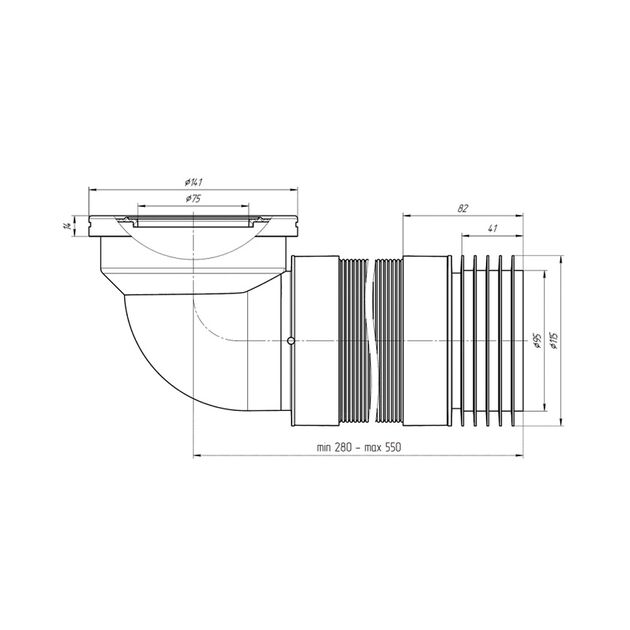 Гофра для унитаза ANIplast D-110 мм 265-450 мм, фото , изображение 2 | SNABZHENIE.com.ua Гофра для унитаза ANIplast D-110 мм 265-450 мм, фото , изображение 2 | SNABZHENIE.com.ua