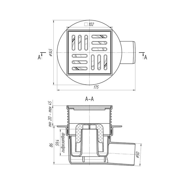 Трап ANIplast 50 мм с решеткой 10x10 см ТА5604EU, фото , изображение 2 | SNABZHENIE.com.ua Трап ANIplast 50 мм с решеткой 10x10 см ТА5604EU, фото , изображение 2 | SNABZHENIE.com.ua