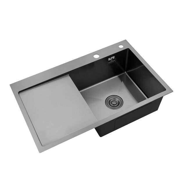 Кухонна мийка Kroner KRP Schwarze - 7849RHM PVD (3,0/1,0 мм), фото , зображення 4 | SNABZHENIE.com.ua Кухонна мийка Kroner KRP Schwarze - 7849RHM PVD (3,0/1,0 мм), фото , зображення 4 | SNABZHENIE.com.ua