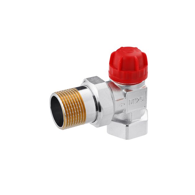 Кран термостатичний кутовий Karro 1 ВН нікельований KR-737B, фото  | SNABZHENIE.com.ua Кран термостатичний кутовий Karro 1 ВН нікельований KR-737B, фото  | SNABZHENIE.com.ua