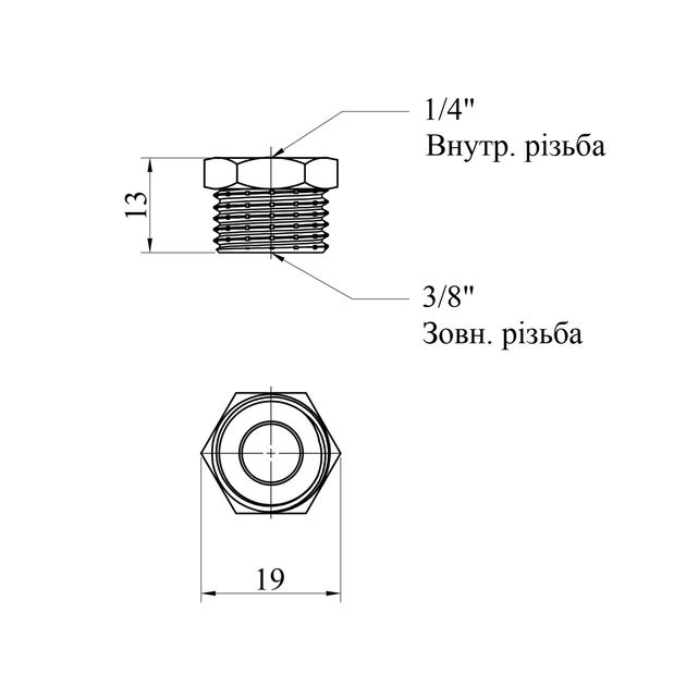 Футорка Karro 3/8" х 1/4" НВ никелированная KR-3115, фото , изображение 2 | SNABZHENIE.com.ua Футорка Karro 3/8" х 1/4" НВ никелированная KR-3115, фото , изображение 2 | SNABZHENIE.com.ua